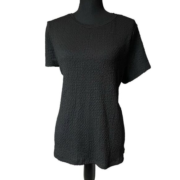 Time and Tru Black Textured Tee - Picture 1 of 7